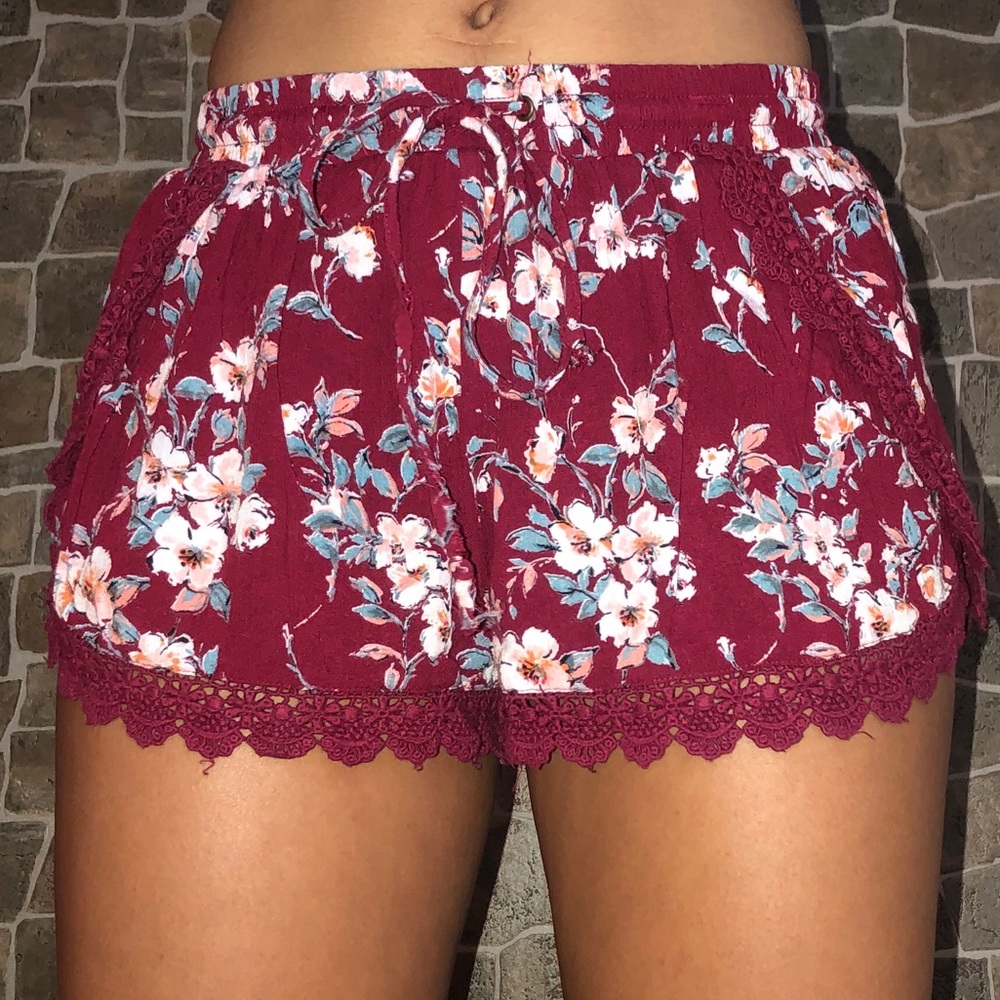 Floral Fabric Shorts